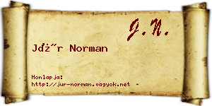 Jür Norman névjegykártya